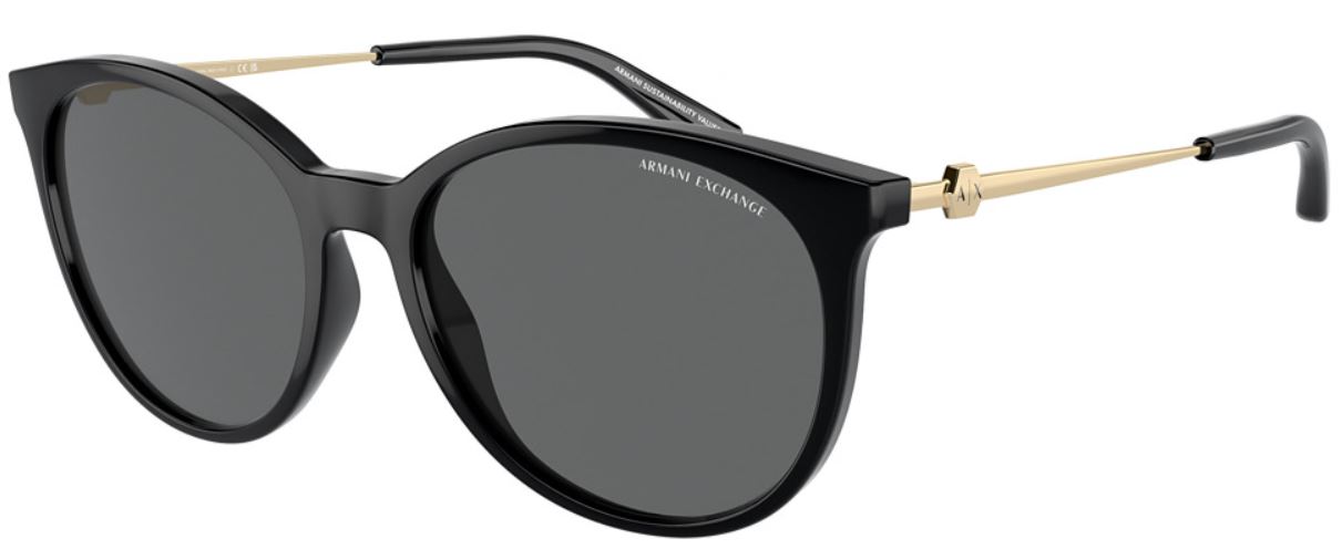 EAN 7895653273795 product image for Armani Exchange AX4140S 815887 Sunglasses Women's Shiny Black/Dark Grey 55mm - L | upcitemdb.com