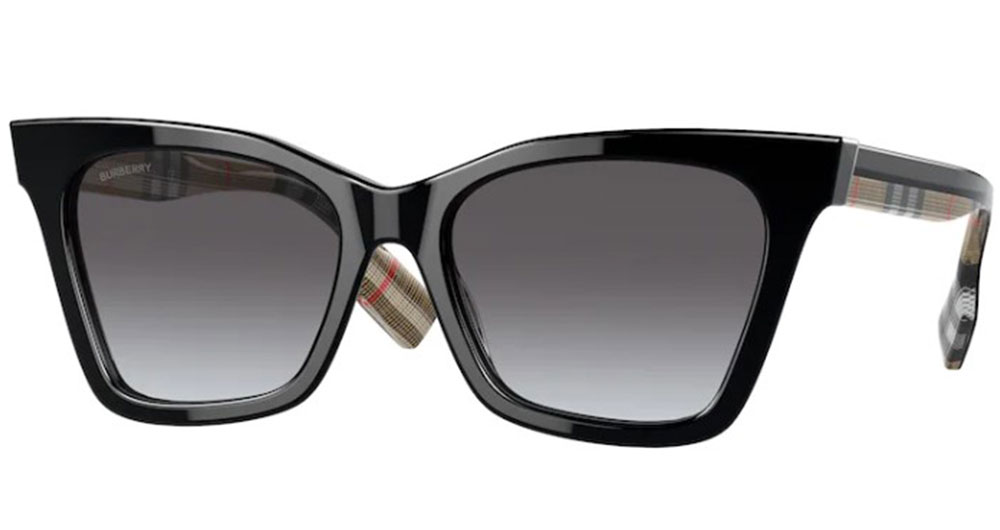 EAN 8056597489331 product image for Burberry Elsa BE4346 39428G Sunglasses Women's Black/Grey Gradient 53 17 140 - L | upcitemdb.com