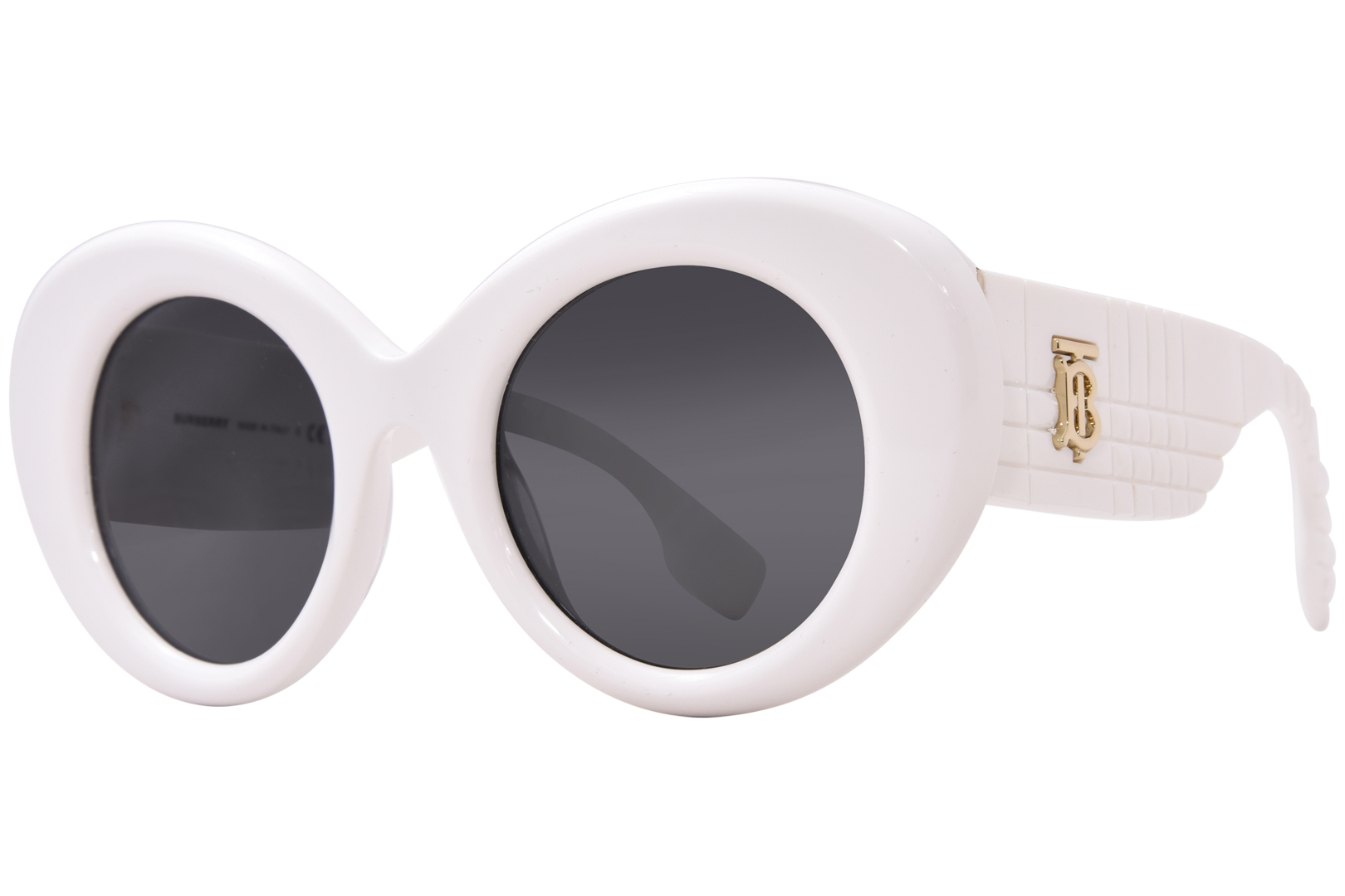 EAN 8056597727969 product image for Burberry Margot BE4370U 300787 Sunglasses Women's White/Dark Grey 49 22 140 - Le | upcitemdb.com