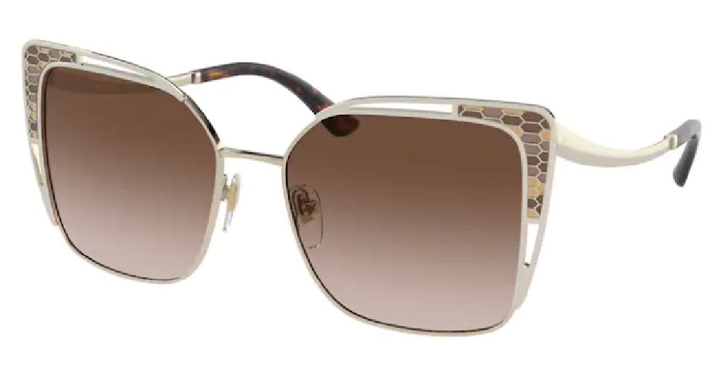 EAN 8056597640282 product image for Bvlgari BV6179 278/13 Sunglasses Women's Pale Gold/Brown Gradient 55 17 140 - Le | upcitemdb.com