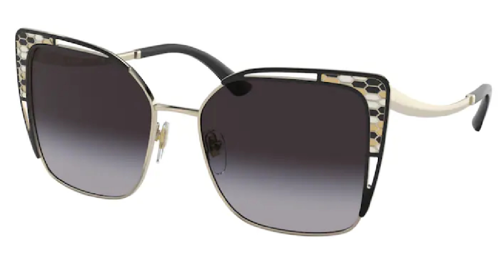 EAN 8056597640299 product image for Bvlgari BV6179 278/8G Sunglasses Women's Pale Gold Black/Grey Gradient 55 17 140 | upcitemdb.com