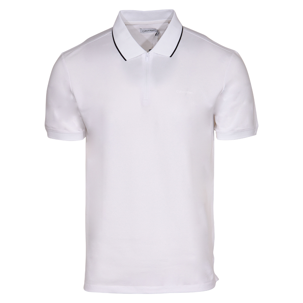 Calvin Klein Men's Polo Brilliant White Regular Fit Zip-Move Short ...