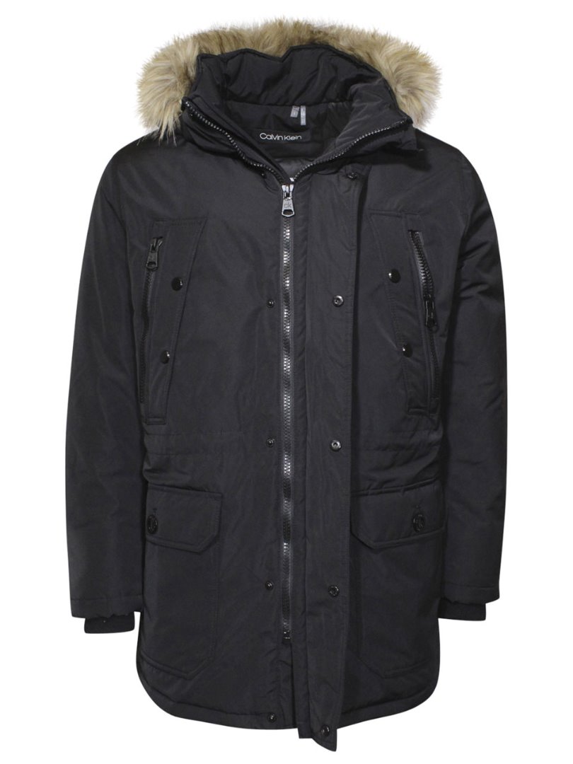 Calvin Klein Men\'s Water Resistant Zip Front Hooded Parka Winter Jacket