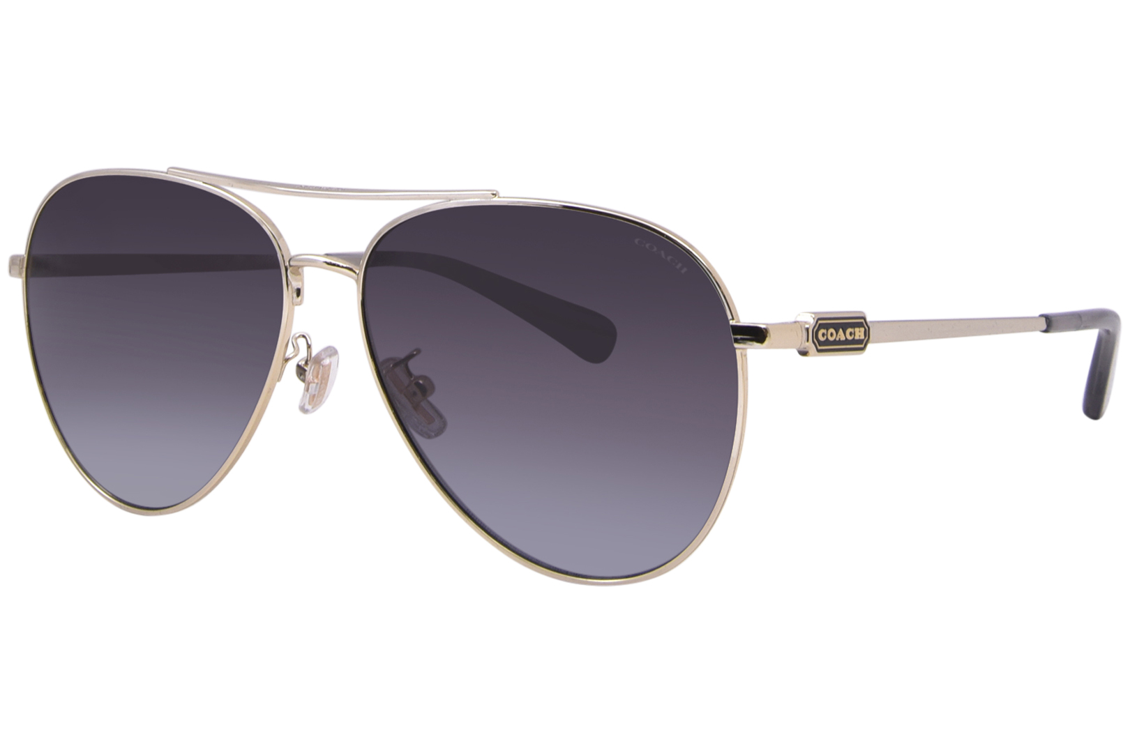 UPC 725125387583 product image for Coach CD474 HC7140 90058G Sunglasses Women's Shiny Light Gold/Grey Gradient 61mm | upcitemdb.com