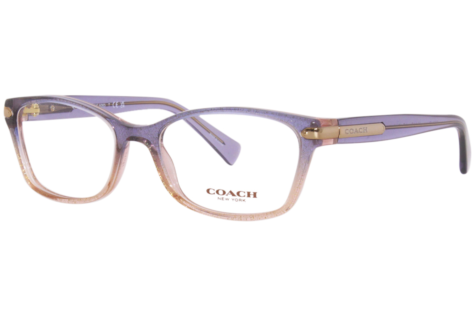 Coach HC6065 5554 Eyeglasses Women's Violet Peach Gradient Full Rim 49