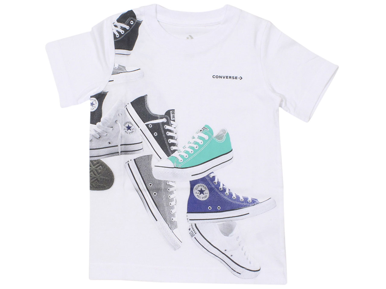 Converse t best sale shirt kids white