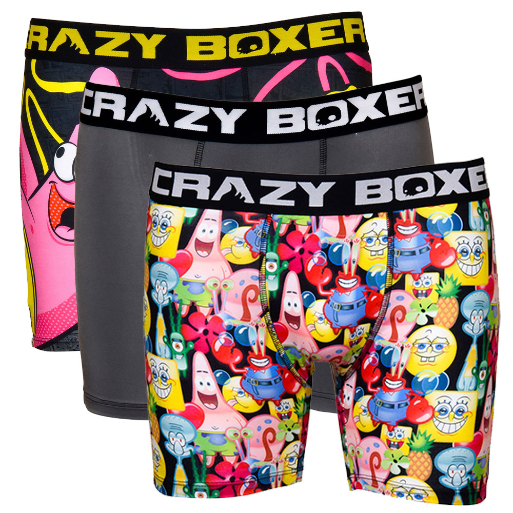 CrazyBoxer Men's Spongebob Underwear s 3-Pairs Boxer Brief