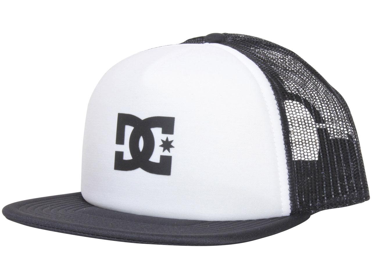 DC Shoes Men\'s Gas-Station-Trucker Hat Adjustable Snapback Cap White/Black