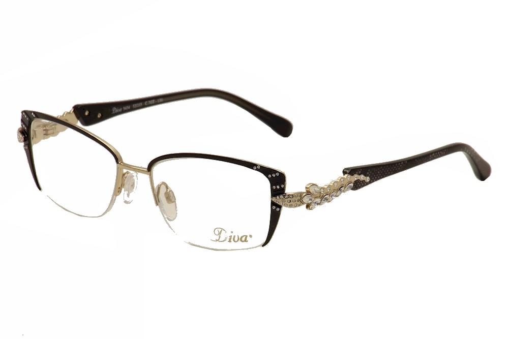 Diva Women's Eyeglasses 5434 Half Rim Optical Frame | JoyLot.com