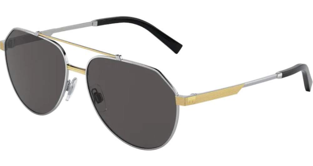 EAN 8056597758147 product image for Dolce & Gabbana DG2288 131387 Sunglasses Men's Silver/Gold/Dark Grey 59 15 145mm | upcitemdb.com