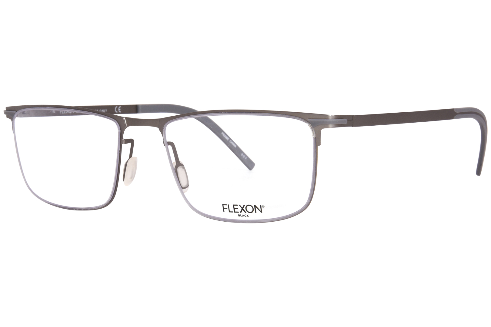 Flexon B2005 032 Eyeglasses Mens Light Gunmetal Full Rim Rectangle Shape 55mm 