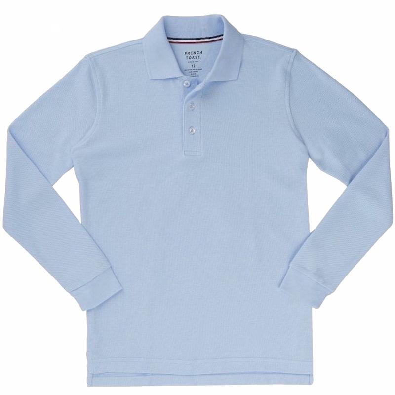 French Toast Boy's Long Sleeve Pique Polo Uniform Shirt | JoyLot.com