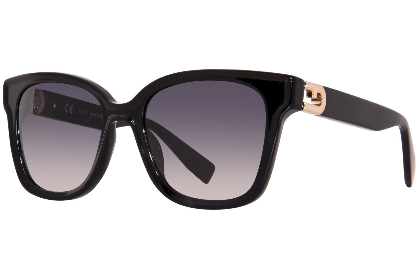 UPC 190605368121 product image for Furla SFU597 0700 Sunglasses Women's Black/Dark Grey Square Shape 53 19 135 - Le | upcitemdb.com