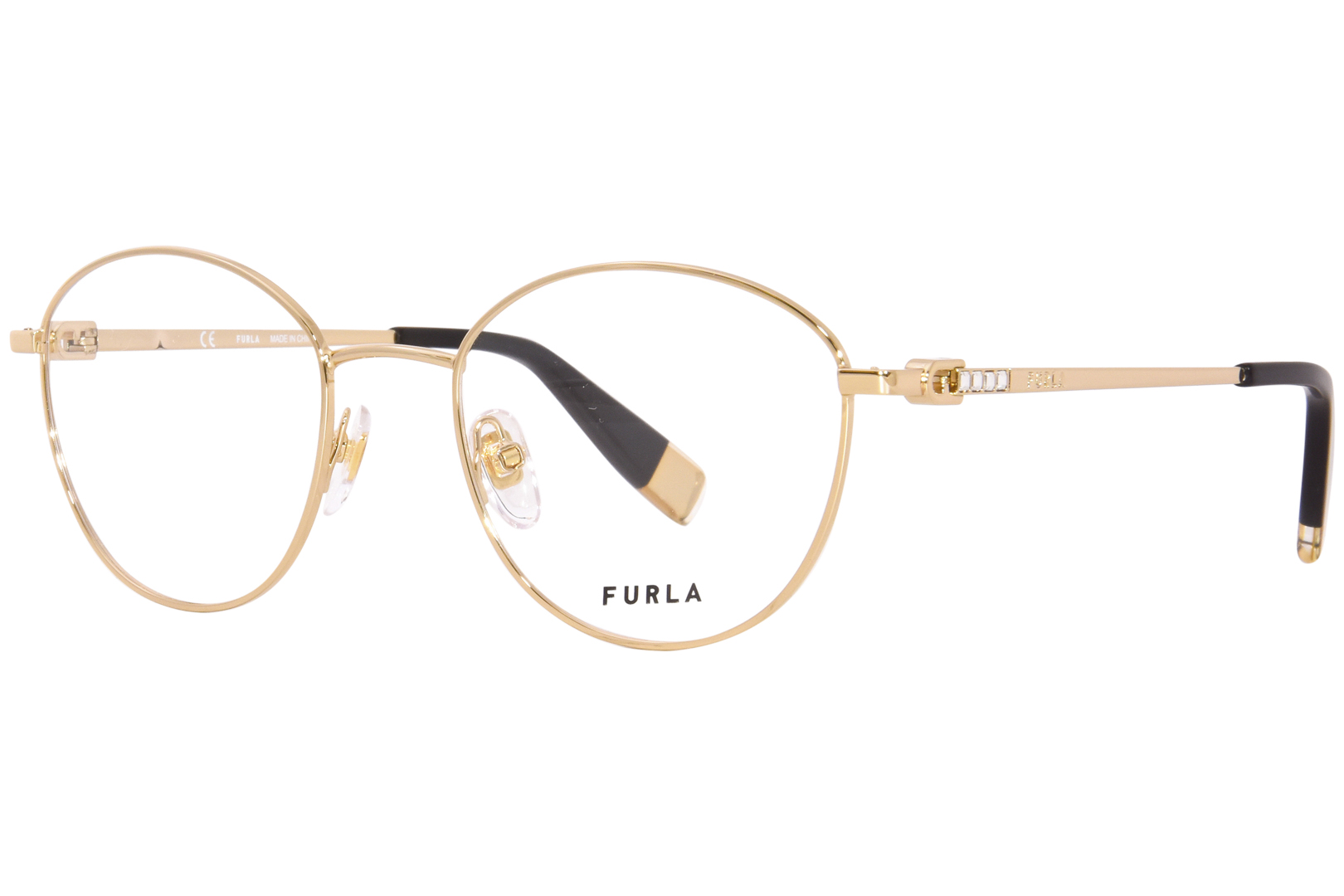 UPC 190605366103 product image for Furla VFU589S 0300 Eyeglasses Women's Gold Full Rim Square Shape 50 19 135 - Len | upcitemdb.com