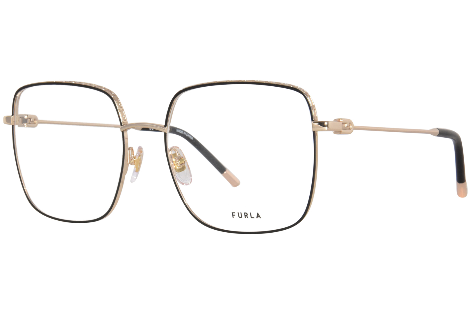 UPC 190605395325 product image for Furla VFU638 0302 Eyeglasses Women's Rose Gold/Black Full Rim 56 18 140 - Lens-5 | upcitemdb.com