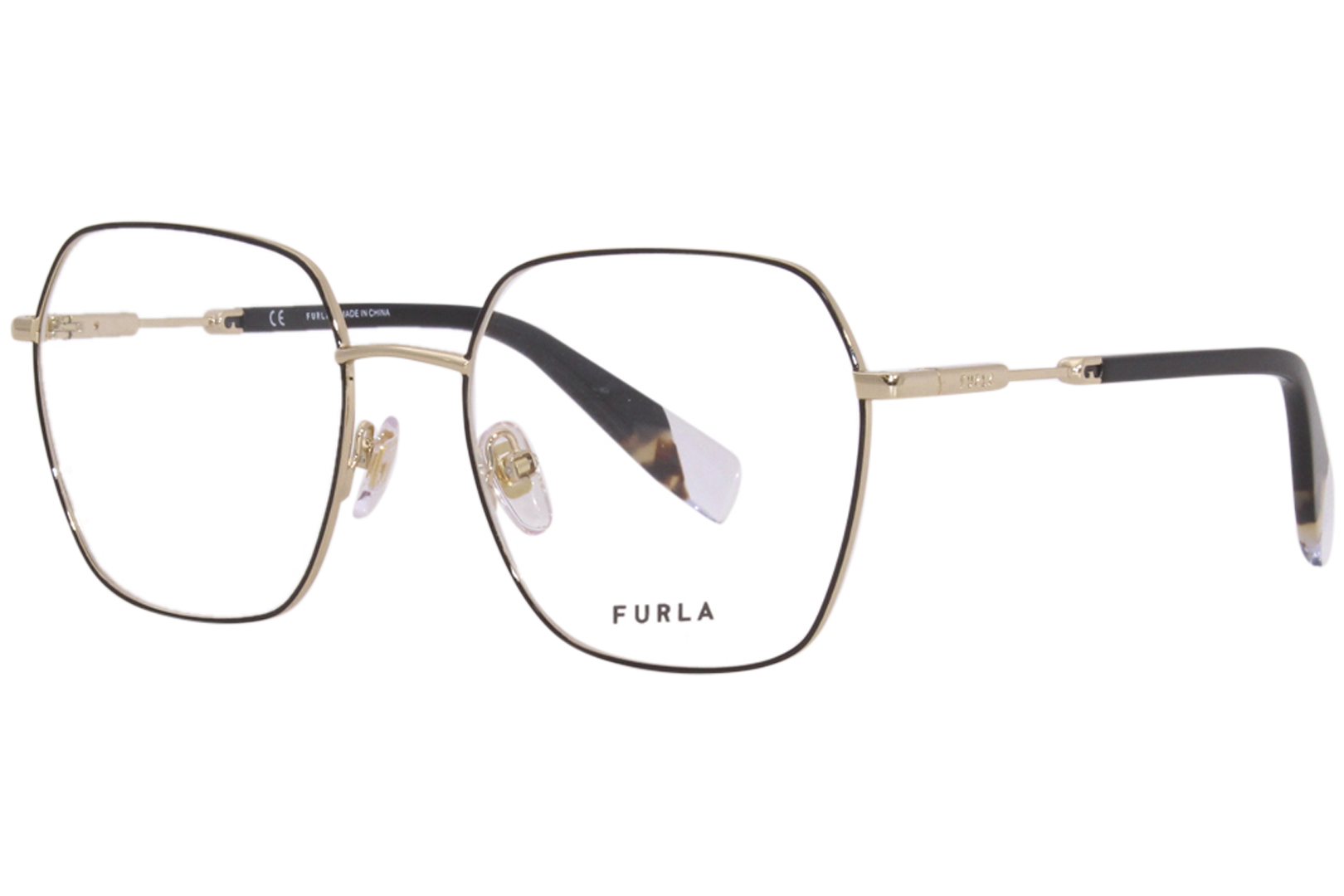 UPC 190605394663 product image for Furla VFU640 0301 Eyeglasses Women's Shiny Rose Gold/Black Full Rim 54 18 140 -  | upcitemdb.com