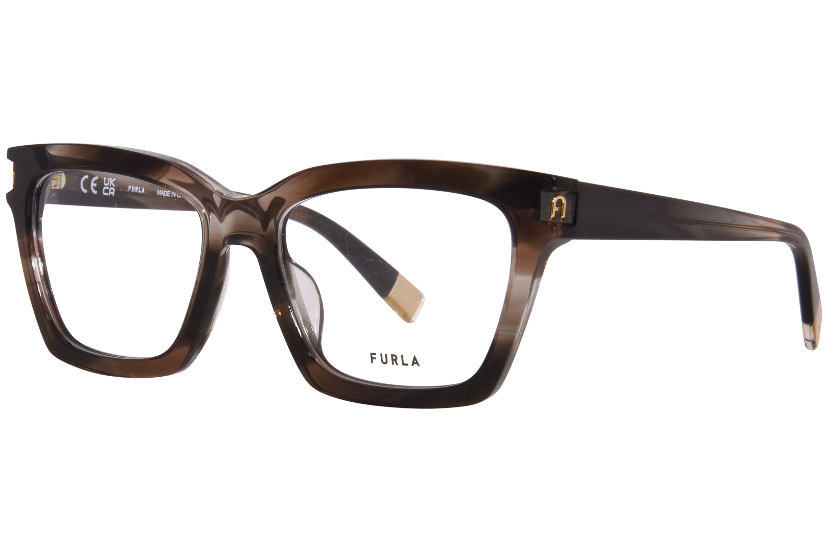 UPC 190605452363 product image for Furla VFU680V 06BZ Eyeglasses Women's Striped Grey Full Rim 53 17 135 - Lens-53  | upcitemdb.com