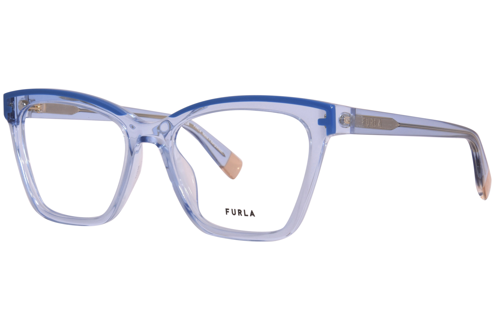 UPC 190605456347 product image for Furla VFU682 06N1 Eyeglasses Women's Shiny Transparent Azure Full Rim 52 17 135  | upcitemdb.com