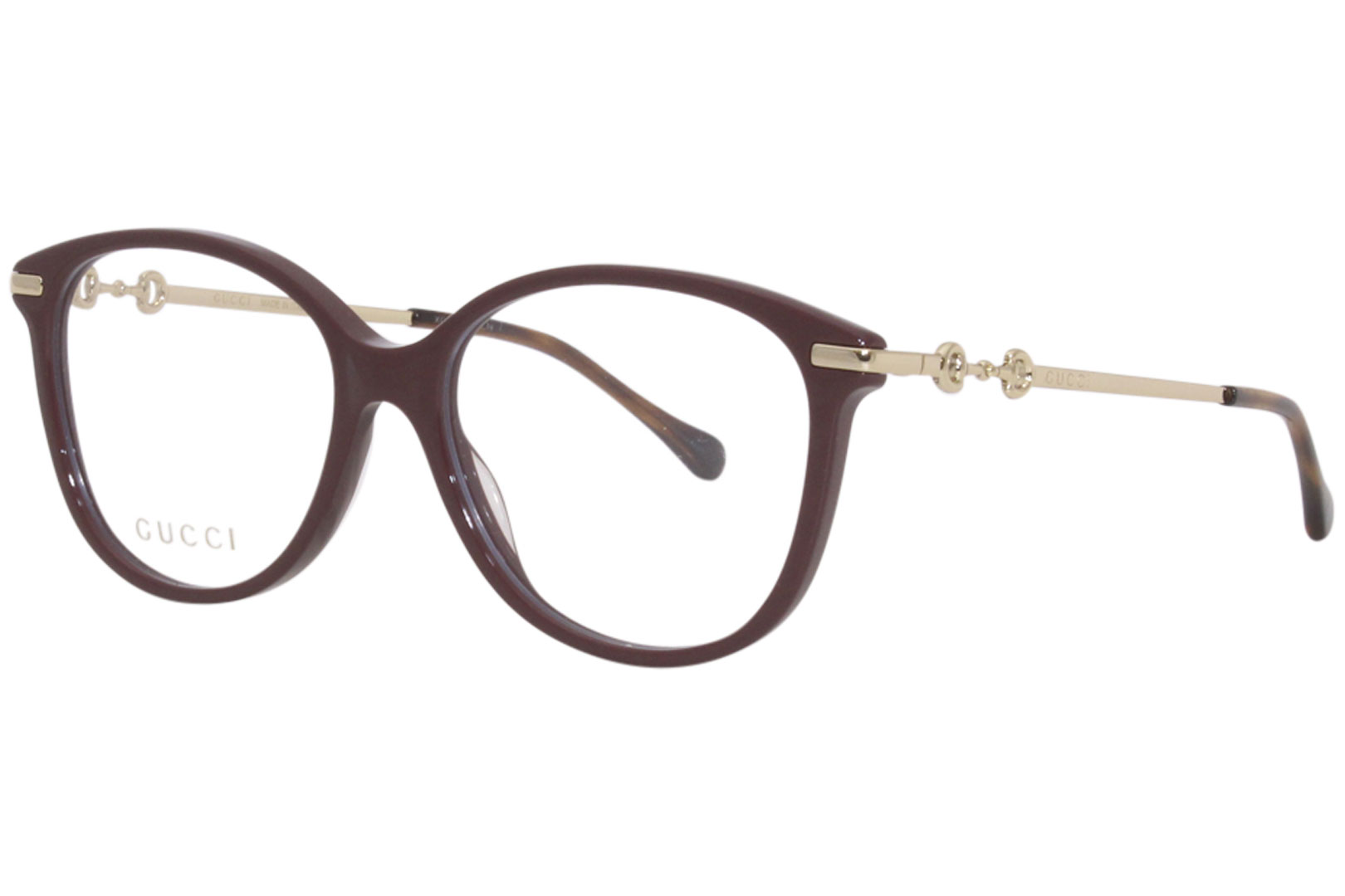 UPC 889652340760 product image for Gucci GG0967O 003 Eyeglasses Women's Burgundy/Gold Full Rim Cat Eye 53 16 140 -  | upcitemdb.com