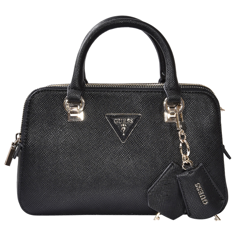 Buy GUESS Black Katey Croc Mini Zipper Closure PU Women's Satchel Handbag |  Shoppers Stop