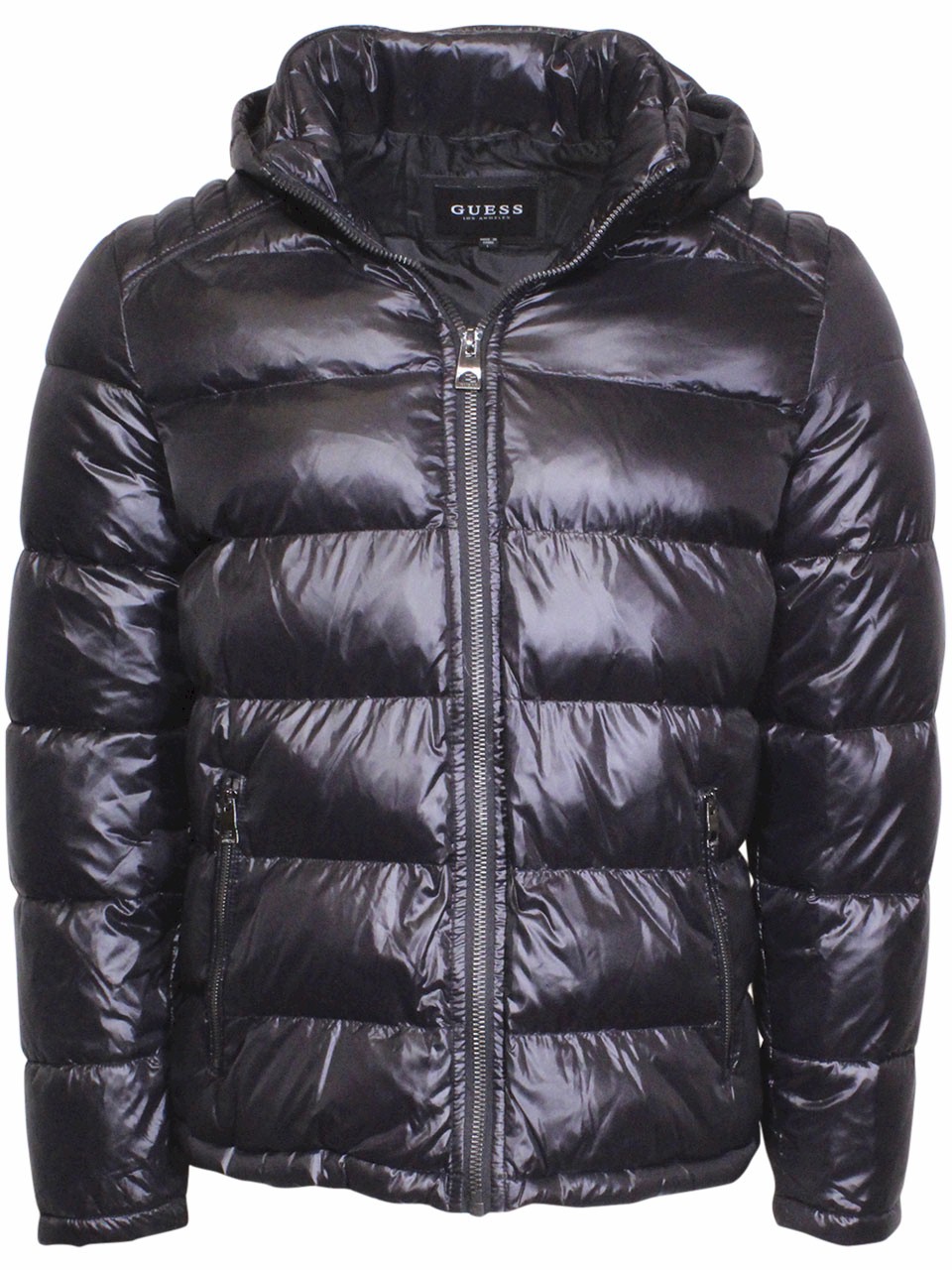 Guess Men's Hooded Puffer Coat - Black