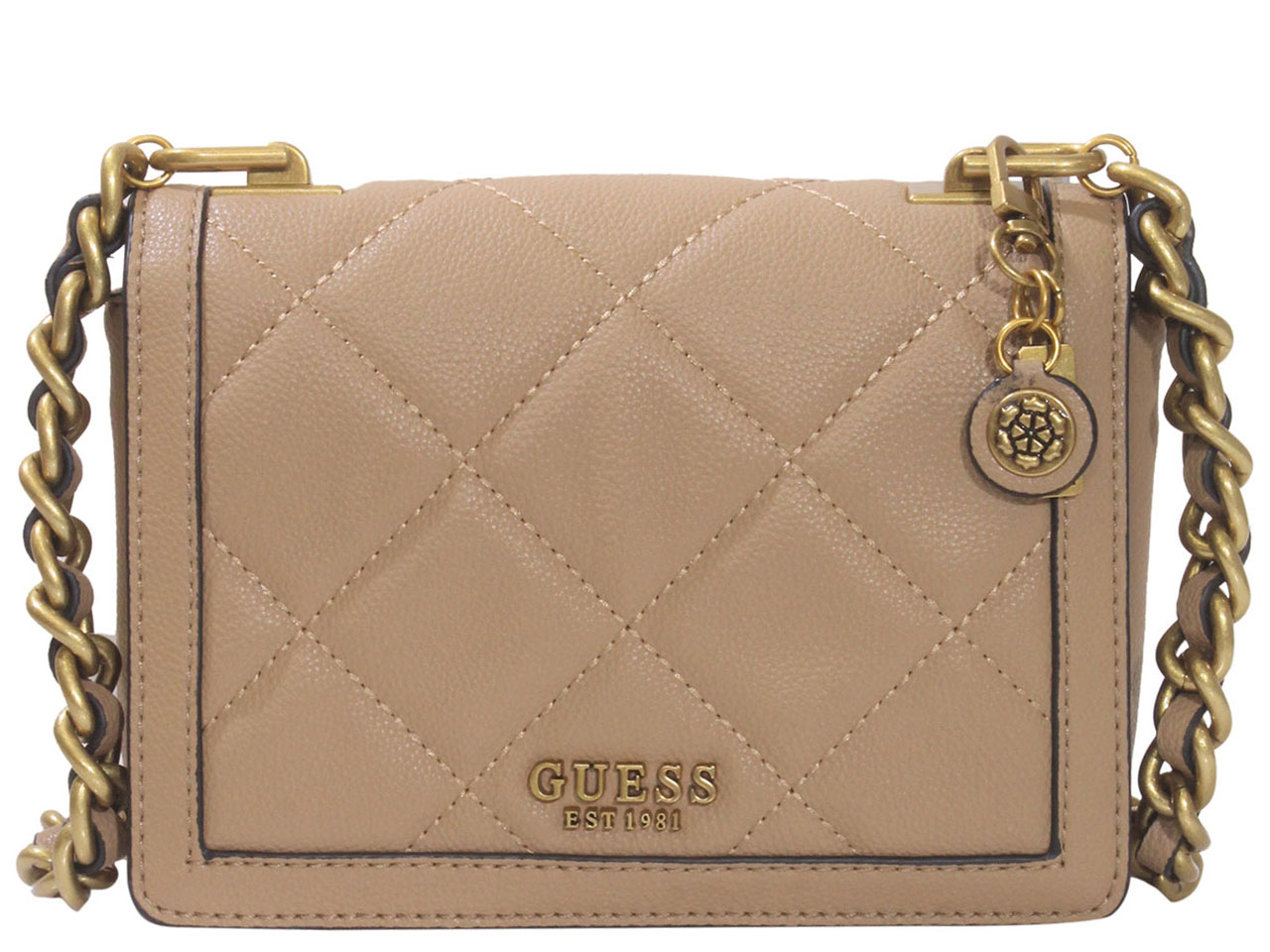 Guess Women's Giselda Handbag Convertible Crossbody Flap Faux Fur