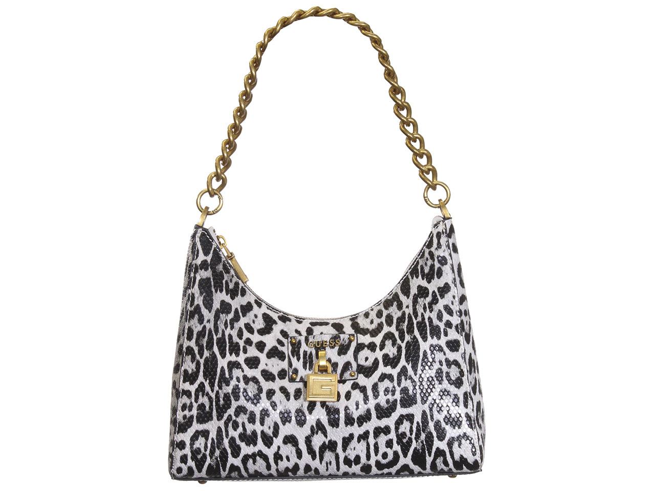 Guess Little Bay Shoulder Bag In Black/white Leopard | ModeSens