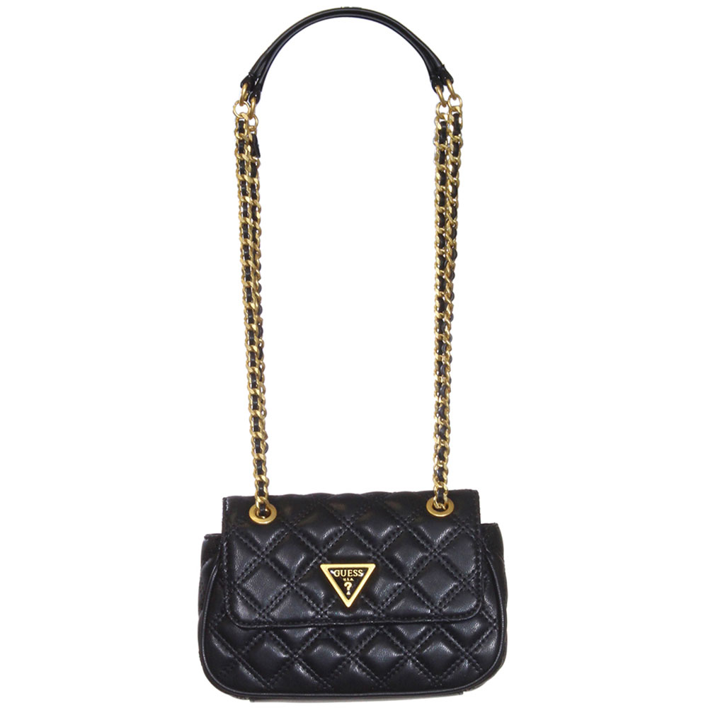 Guess Giully Quilted Convertible Flap Crossbody Bag - Black