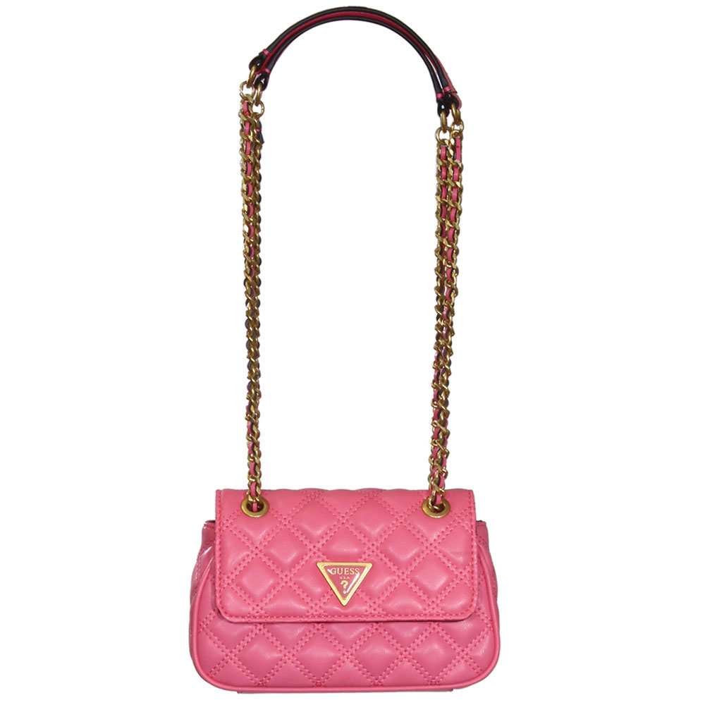 Guess Women's Giully Handbag Watermelon Pebble Mini Convertible Crossbody  Flap