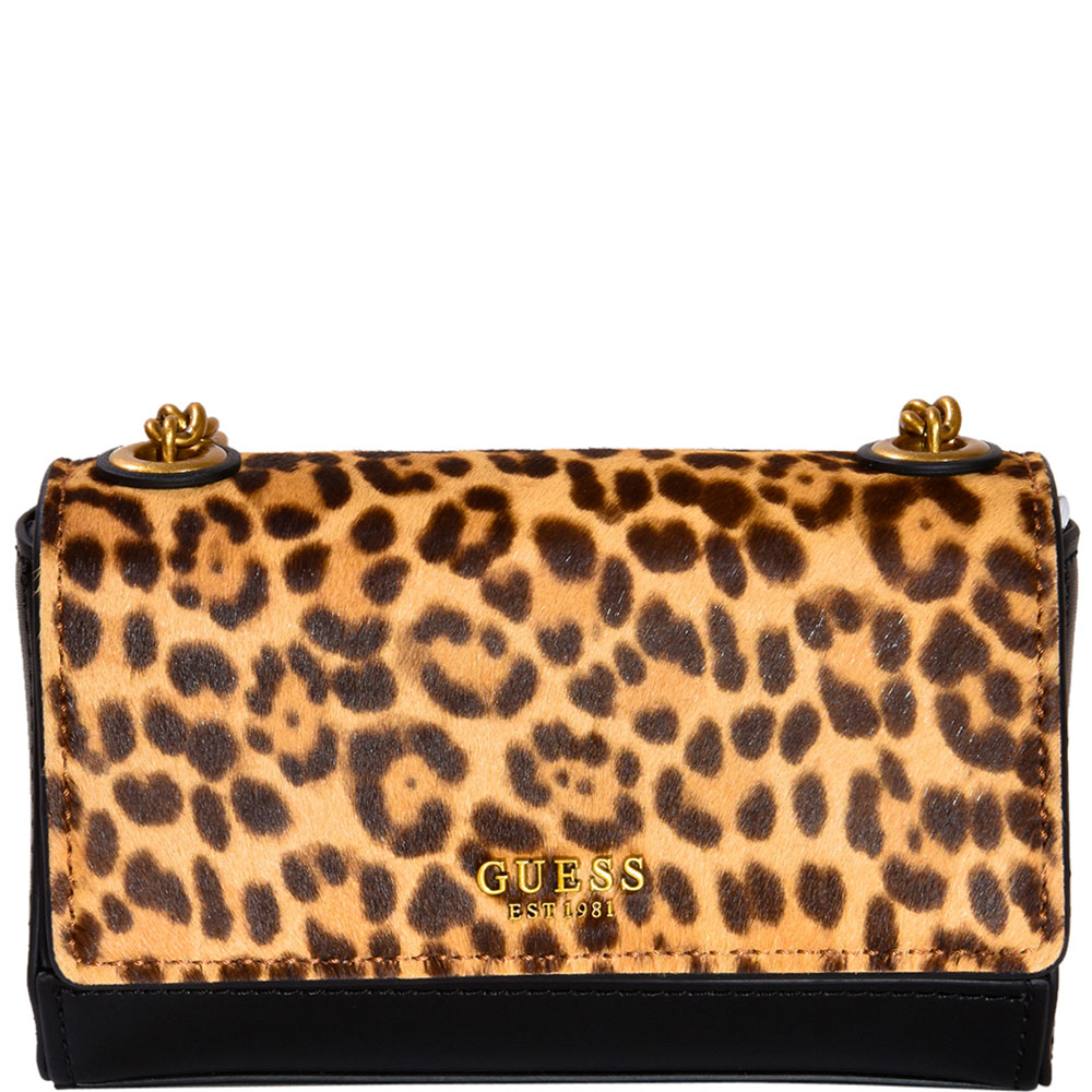 GUESS Bricken Lulin Leopard Print Flap Woman Girls Bag Purse Bow Brown Cute  Fun | eBay