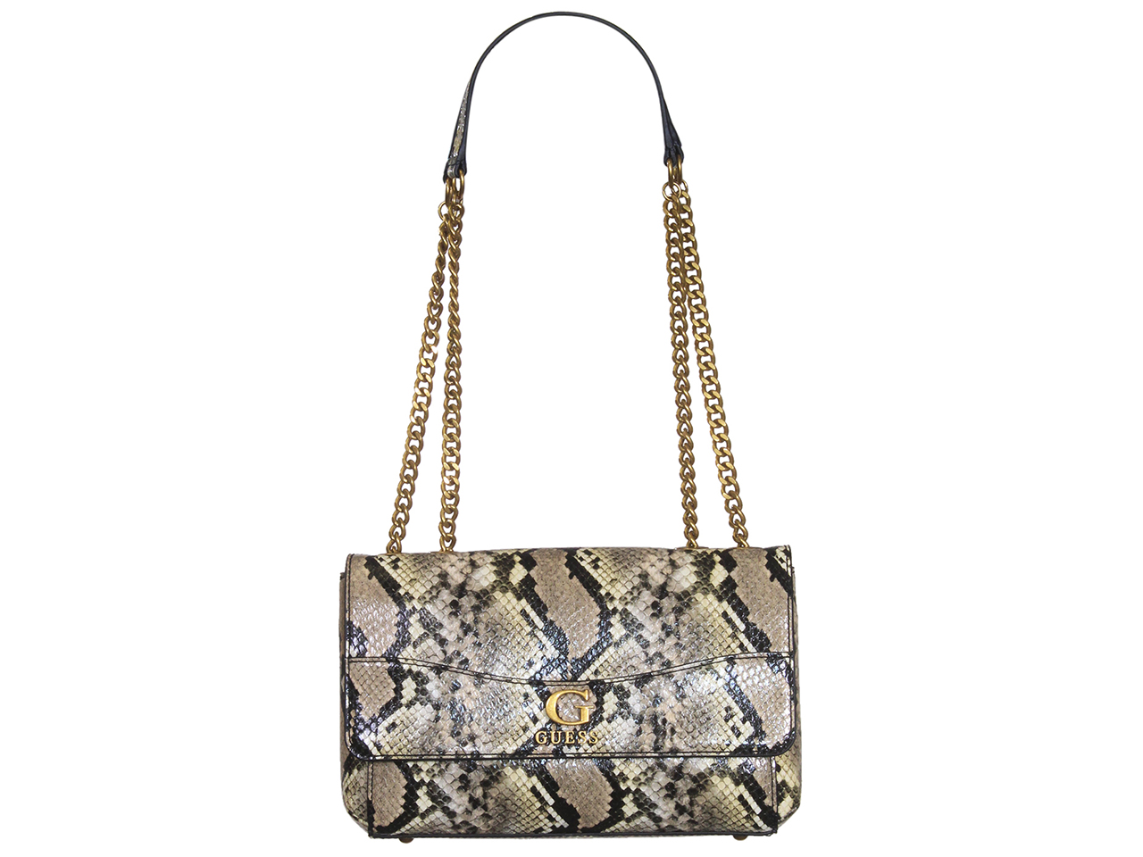 The Flap Convertible Crossbody Bag in Snake Embossed Leather