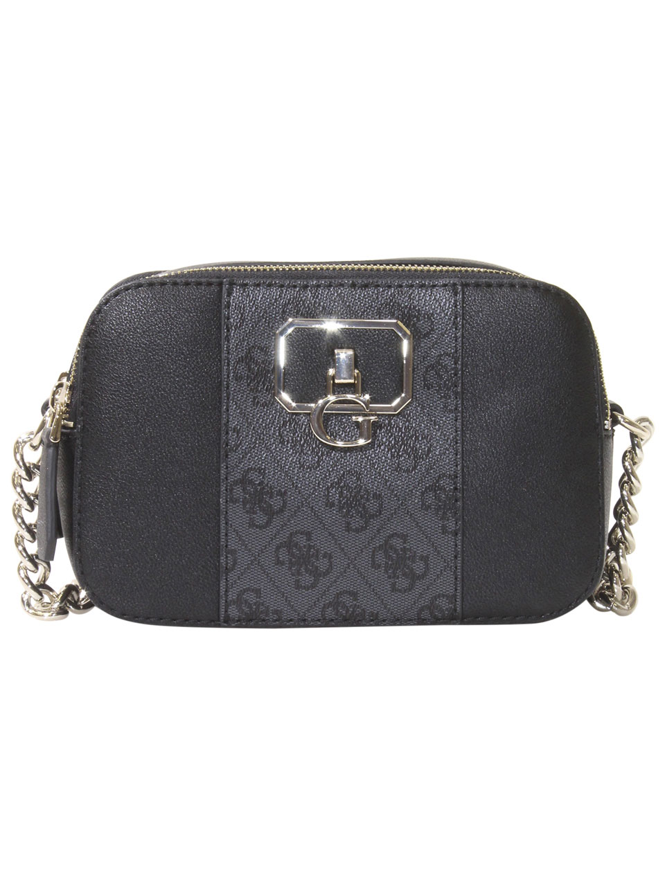 GUESS Noelle Crossbody Flap Organizer, Coal Logo: Handbags