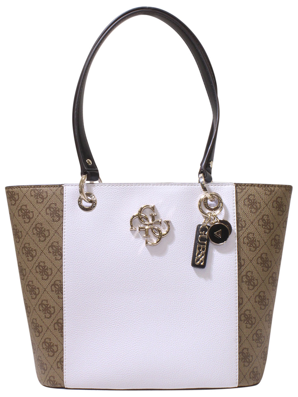 GUESS womens Noelle Small Elite Tote, Latte, One Size US