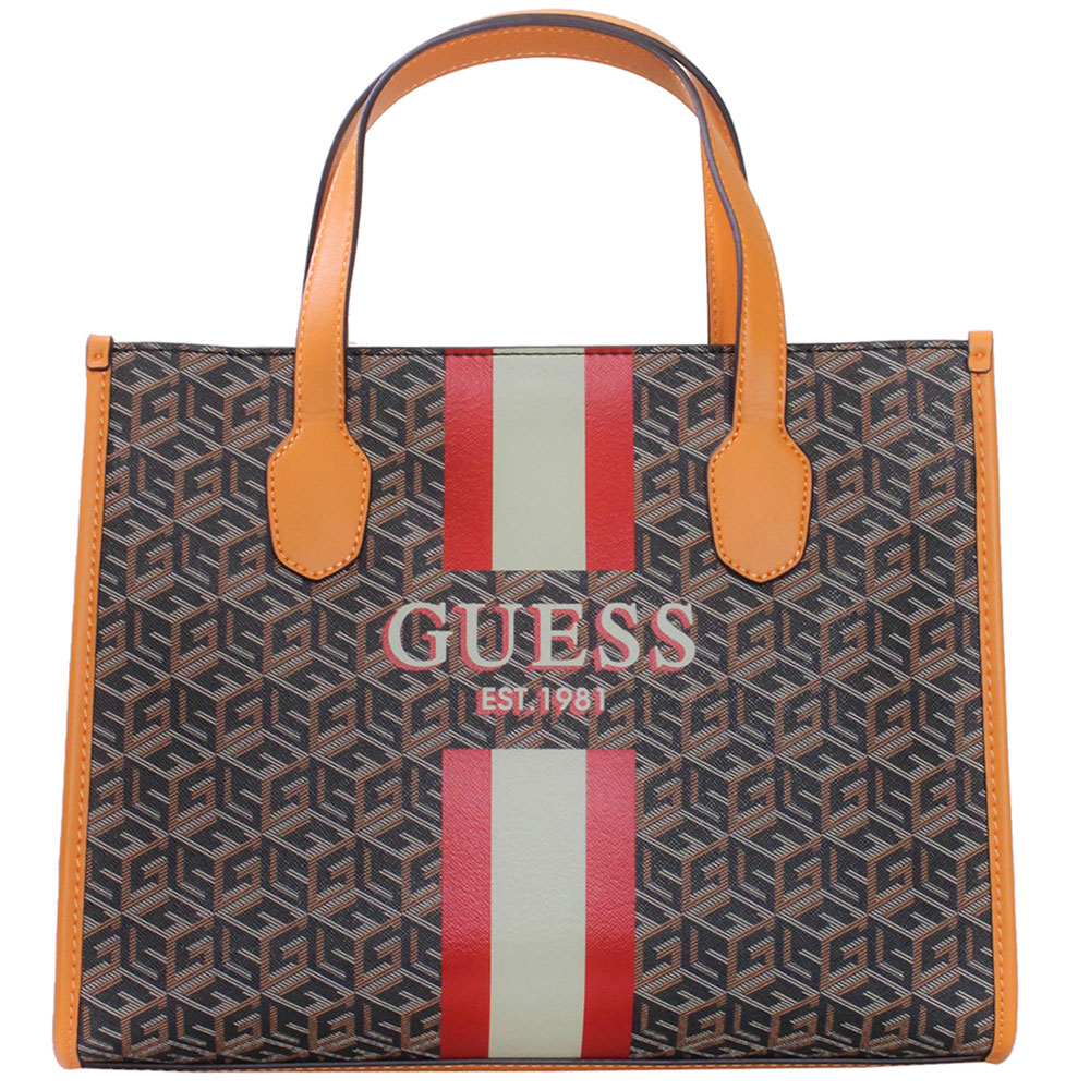 GUESS Silvana G Cube Monogram Mini Double Compartment Crossbody