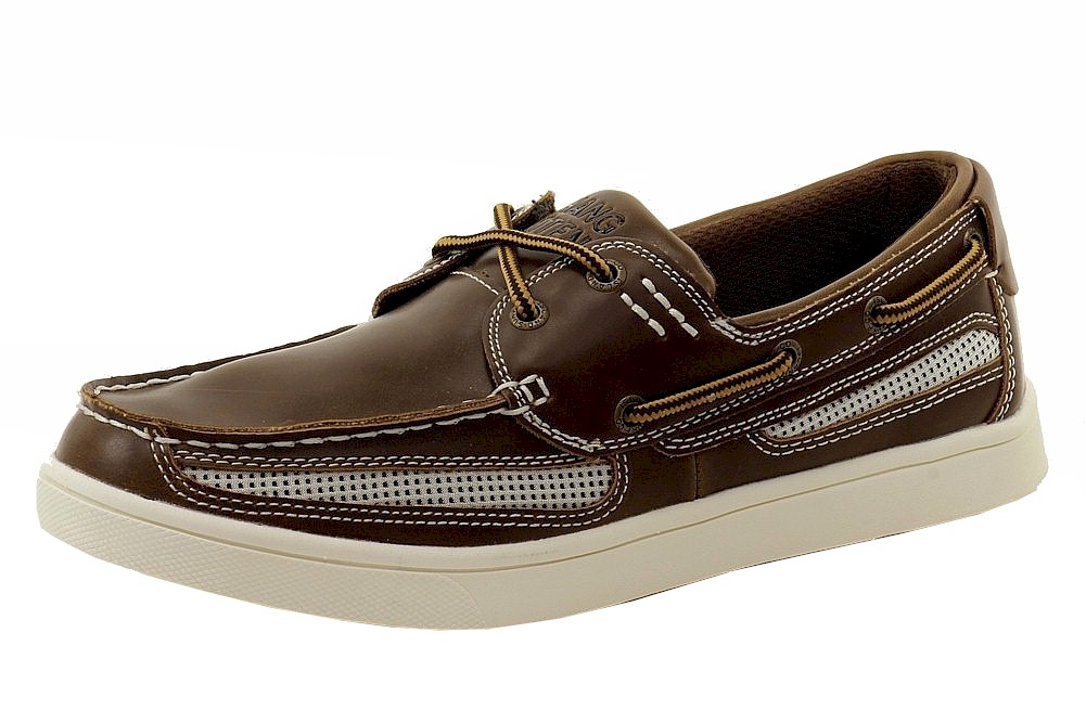 Island Surf Men's Fashion Atlantic 11305 Water Resistant Boat Shoes - Brown - 8