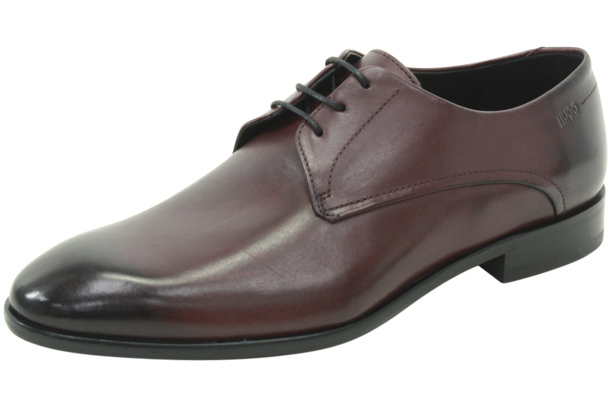 Hugo Boss C Dresios Men Round Toe Leather Red Oxford Size 9.5