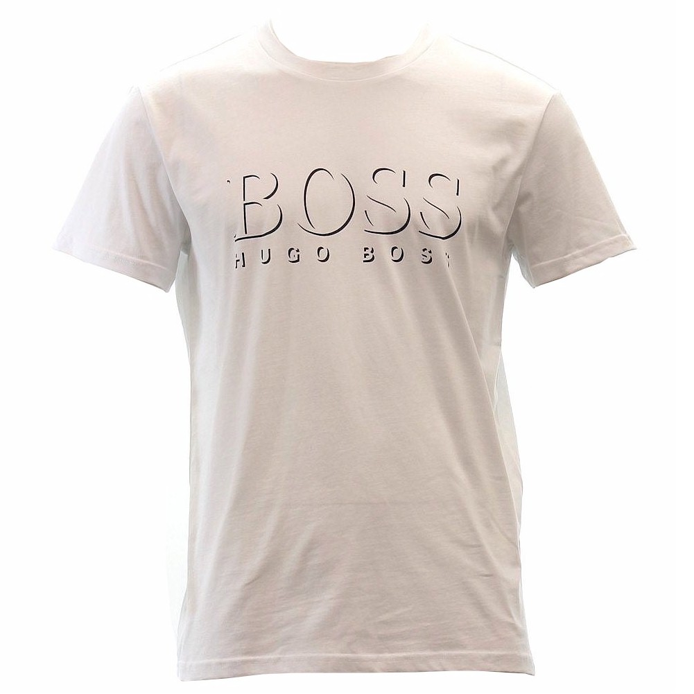 UPC 725830811069 product image for Hugo Boss Men's Cotton Logo Short Sleeve T Shirt - White - Small | upcitemdb.com