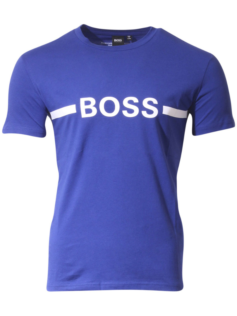 Hugo Boss Men's T-Shirt Slim Fit UV Protection Medium Blue Sz: S ...