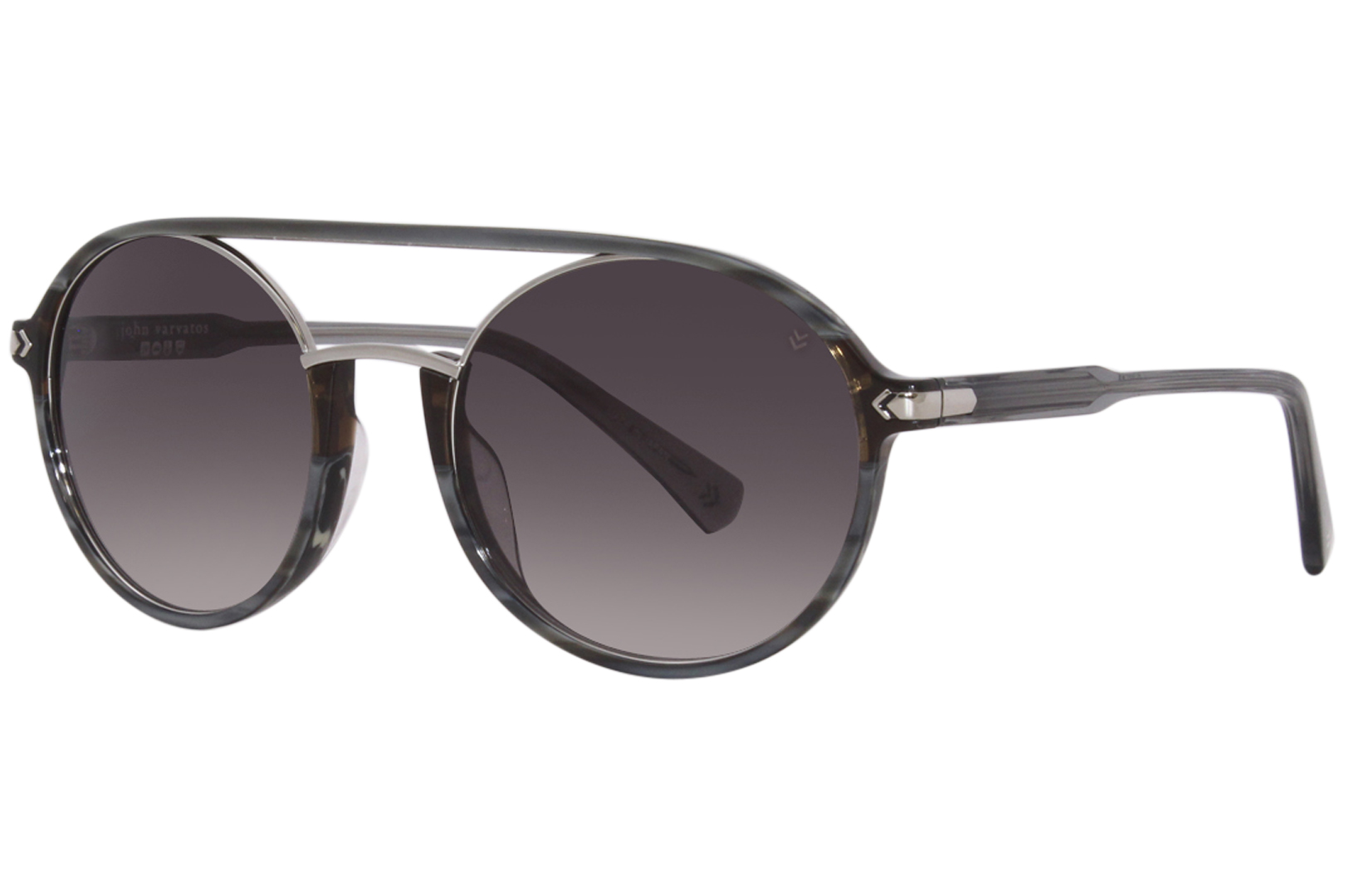 UPC 751286348316 product image for John Varvatos SJV552 Sunglasses Men's Grey Horn/Grey Gradient Round Shape 55mm - | upcitemdb.com