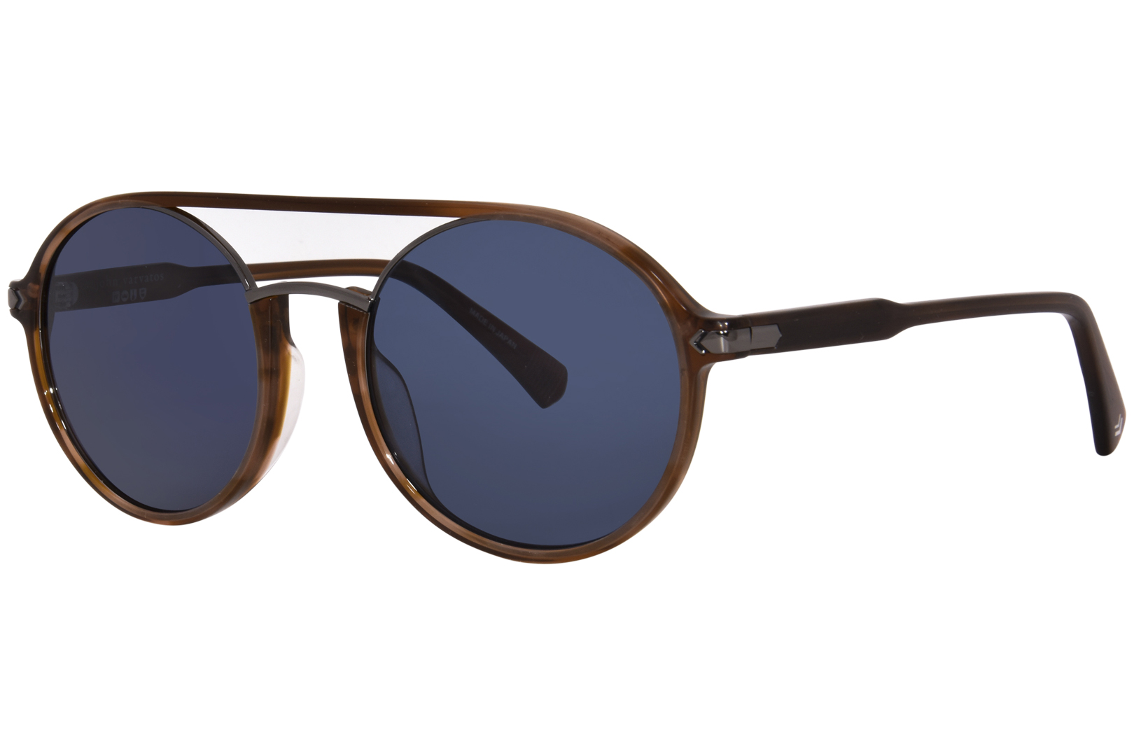 UPC 751286348323 product image for John Varvatos SJV552 Sunglasses Men's Havana/Blue Round Shape 55 20 145 - Brown  | upcitemdb.com