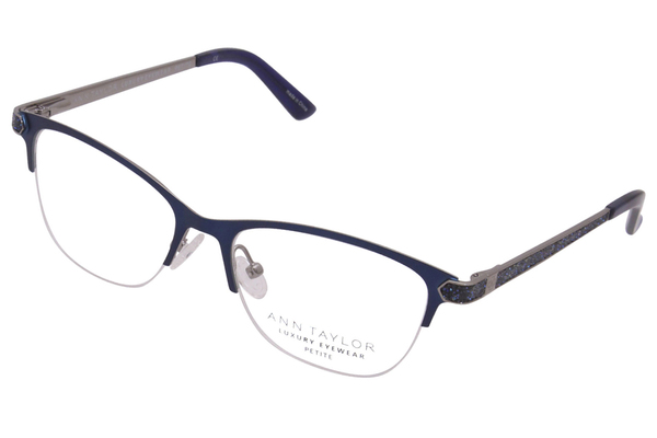  Ann Taylor ATP012 Eyeglasses Women's Petite Semi Rim Cat Eye 