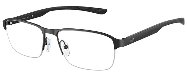  Armani Exchange AX1061 Eyeglasses Men's Semi Rim Rectangle Shape 