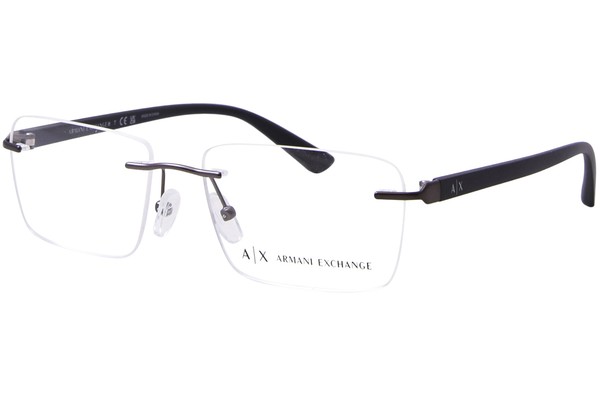  Armani Exchange AX1064 Eyeglasses Men's Rimless Rectangle Shape 