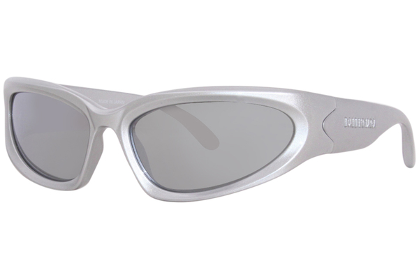 Balenciaga BB0157S 004 Sunglasses Men's Silver/Grey/Silver Mirror