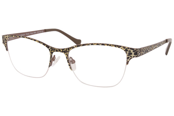  Betsey Johnson Gypsy-Rose Eyeglasses Women's Half Rim Optical Frame 