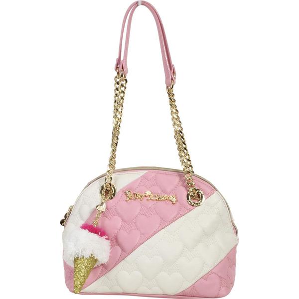  Betsey Johnson Women's Split Decision Quilted Heart Dome Satchel Handbag 