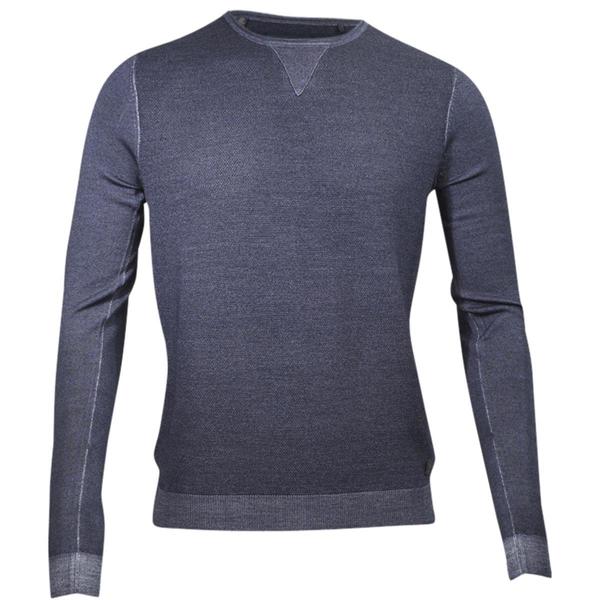  Blue Chrome Buffalo David Bitton Men's Wajug Crew Neck Wool Sweater Shirt 