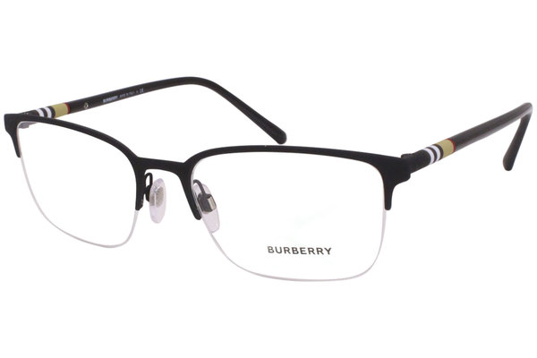  Burberry BE1323 Eyeglasses Men's Half Rim Rectangular Optical Frame 