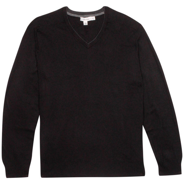  Calvin Klein Men's 40HS704 Classic Fit Chevron Tipped V-Neck Sweater 