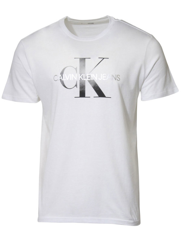 Calvin Klein Men's T-Shirt Metallic Monogram Logo Crew Neck